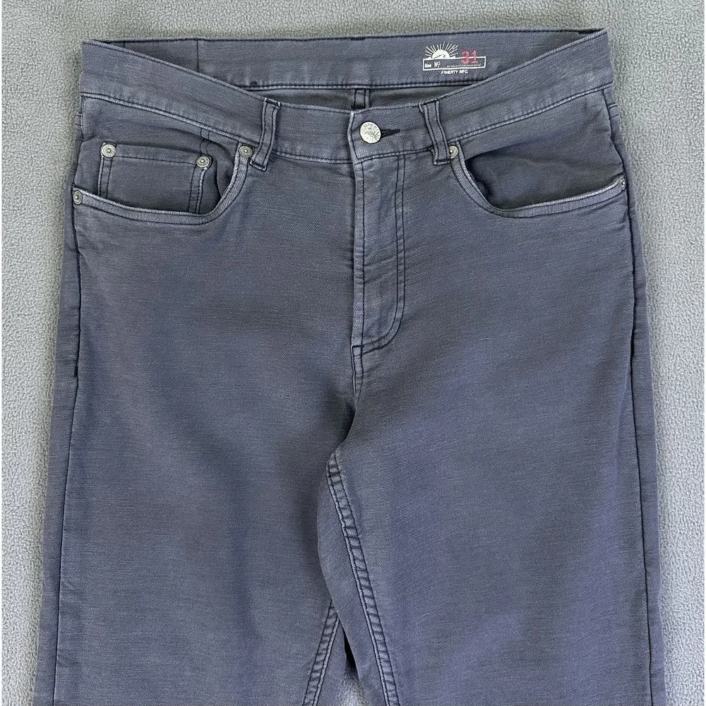 Faherty Pants Mens 31x26 Grey Stretch Terry 5 Pocket Vintage Wash Minimalist - Picture 4 of 11